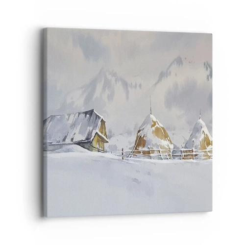 Tablou pe pânză - Într-o vale înzăpezită - 30x30 cm