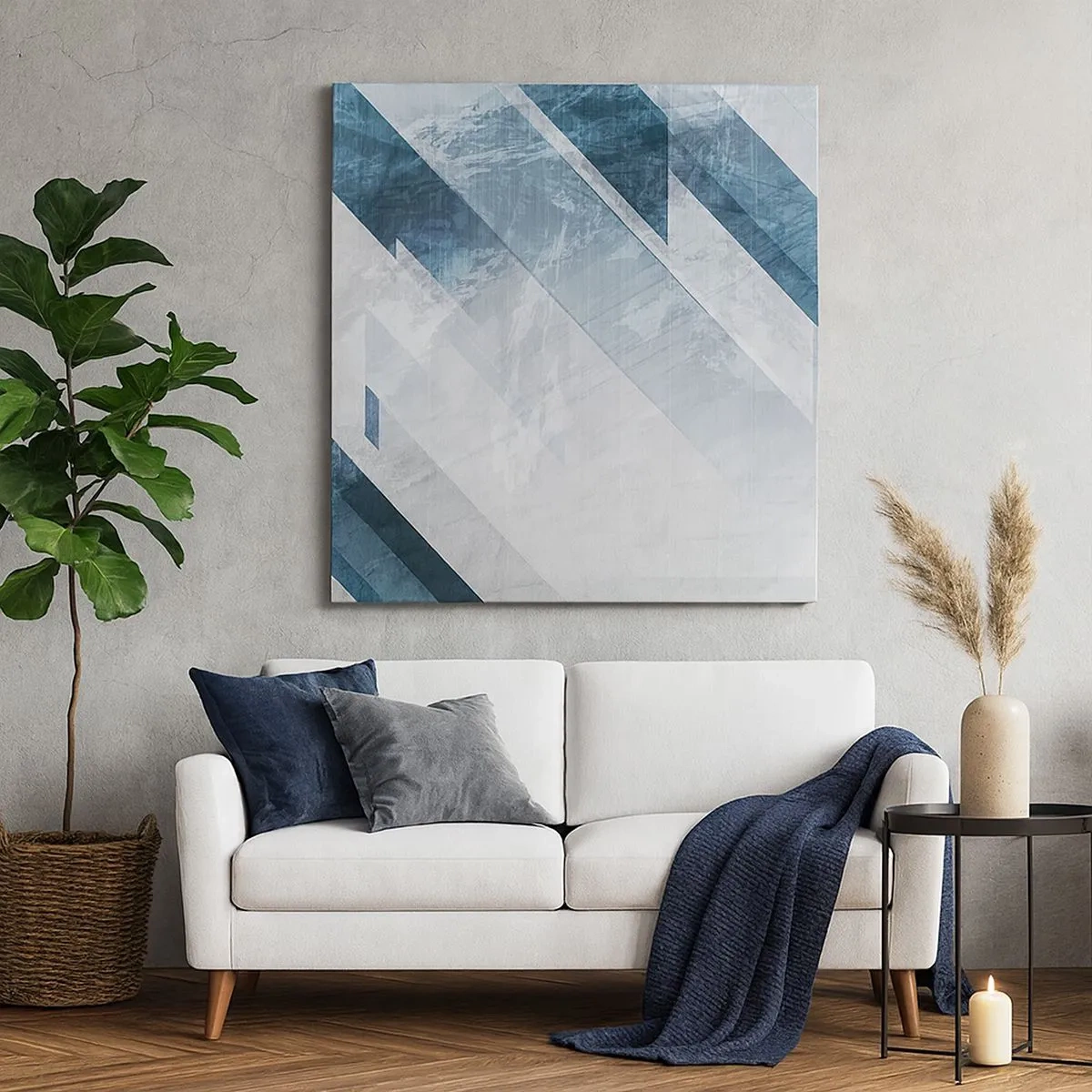 Tablou pe pânză - Compoziția spațială - mișcarea griului - 30x30 cm