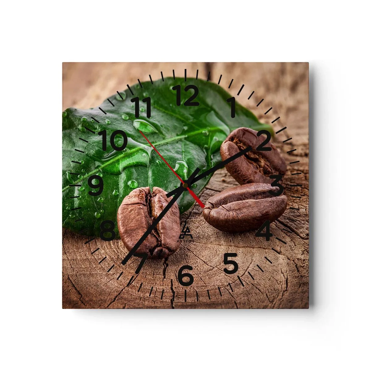 Ceas de perete - Ceas pe sticlă - Cea mai adevărată și închisă la culoare - 40x40 cm