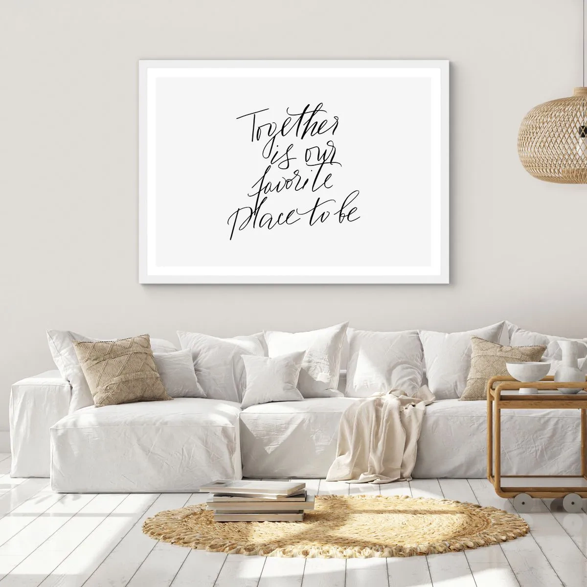 Poster în ramă albă - O simți și tu? - 40x30 cm