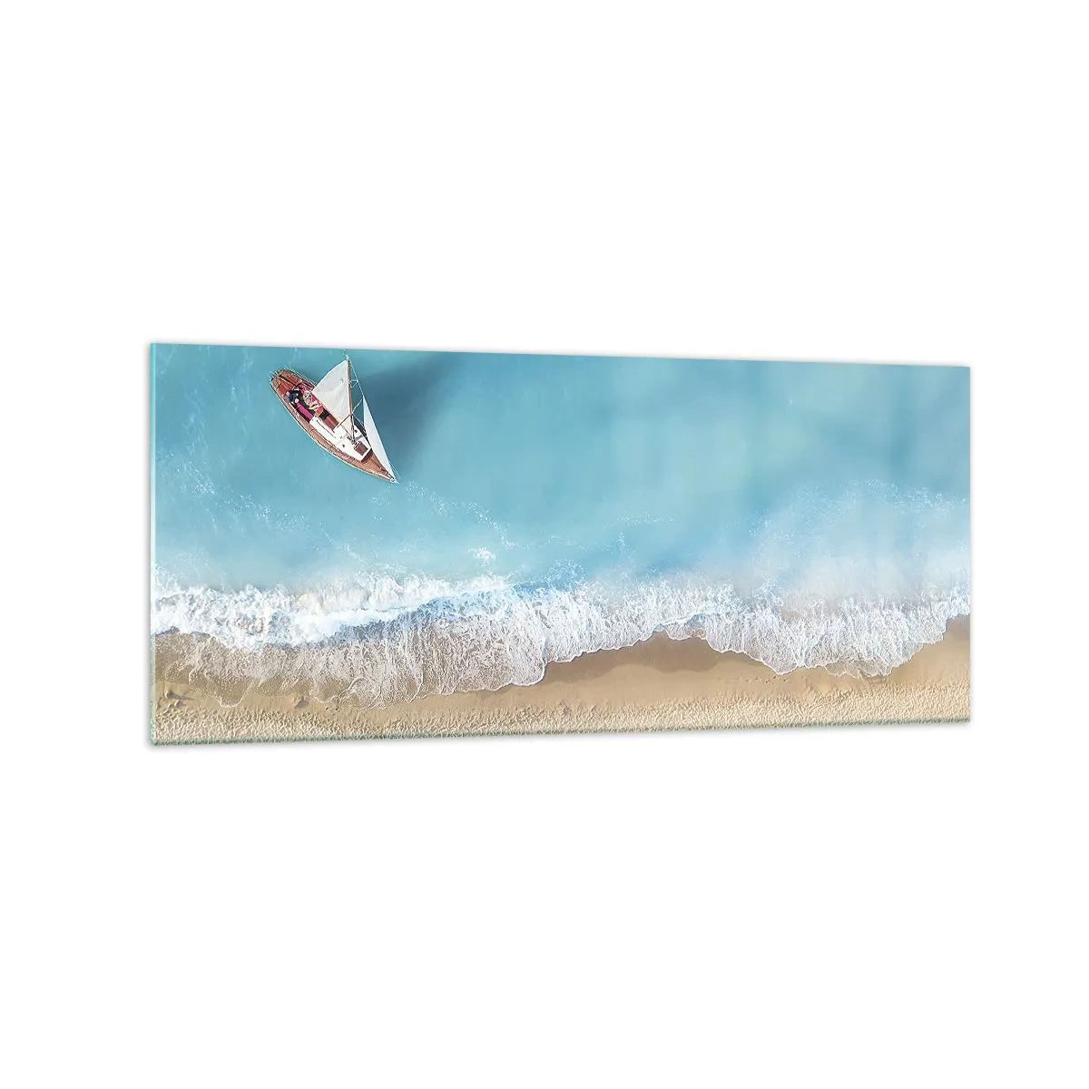 Tablou pe sticlă - La frontieră dintre albastru și auriu - 120x50 cm