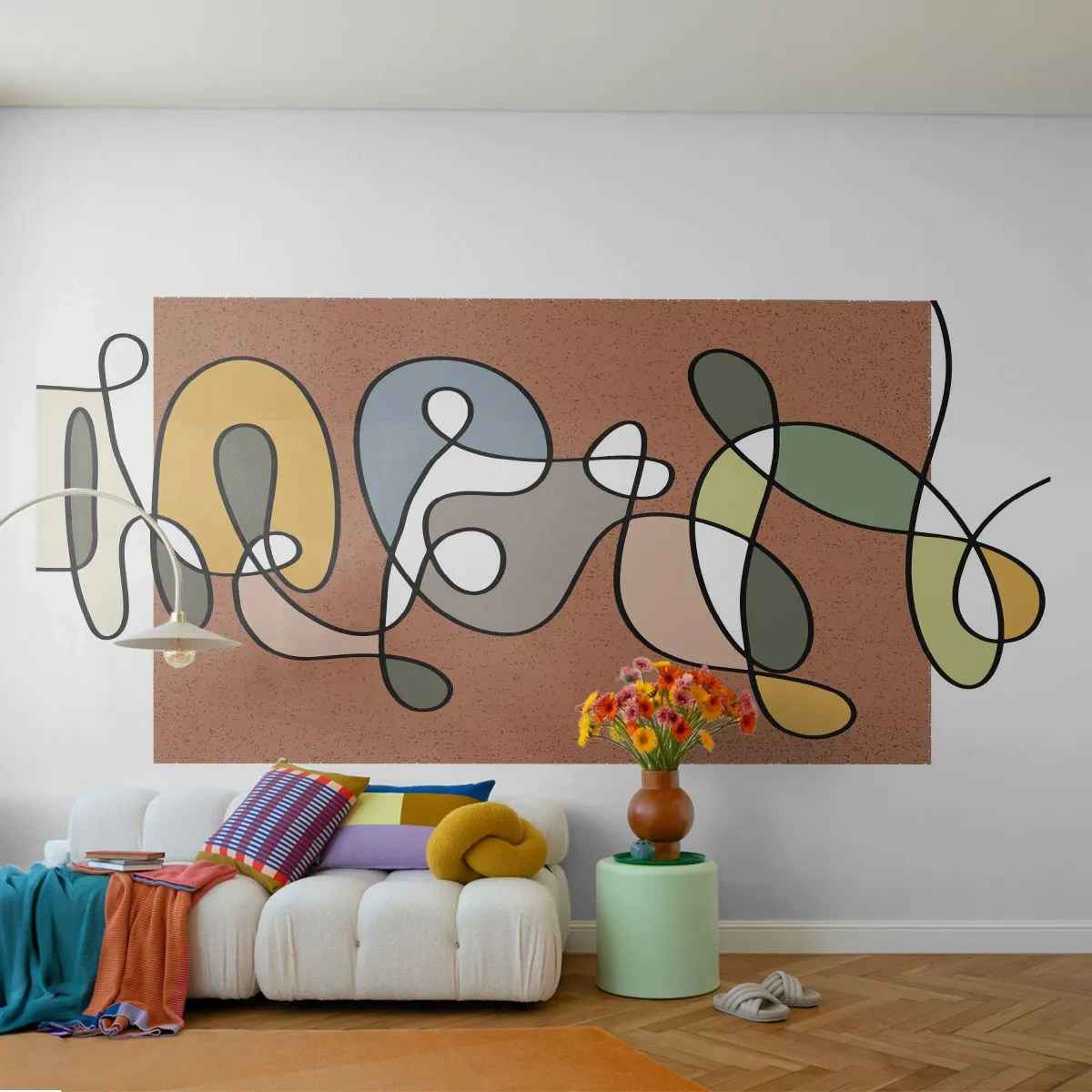 Tapet Premium Canvas - Abstracția care merită un zâmbet - Modern, Abstracția, Bucată - 250x175 cm