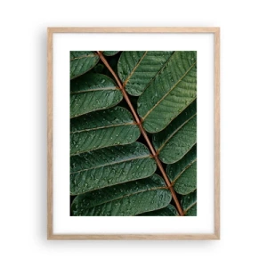 Poster în ramă de stejar deschis - Într-un ritm verde - 40x50 cm