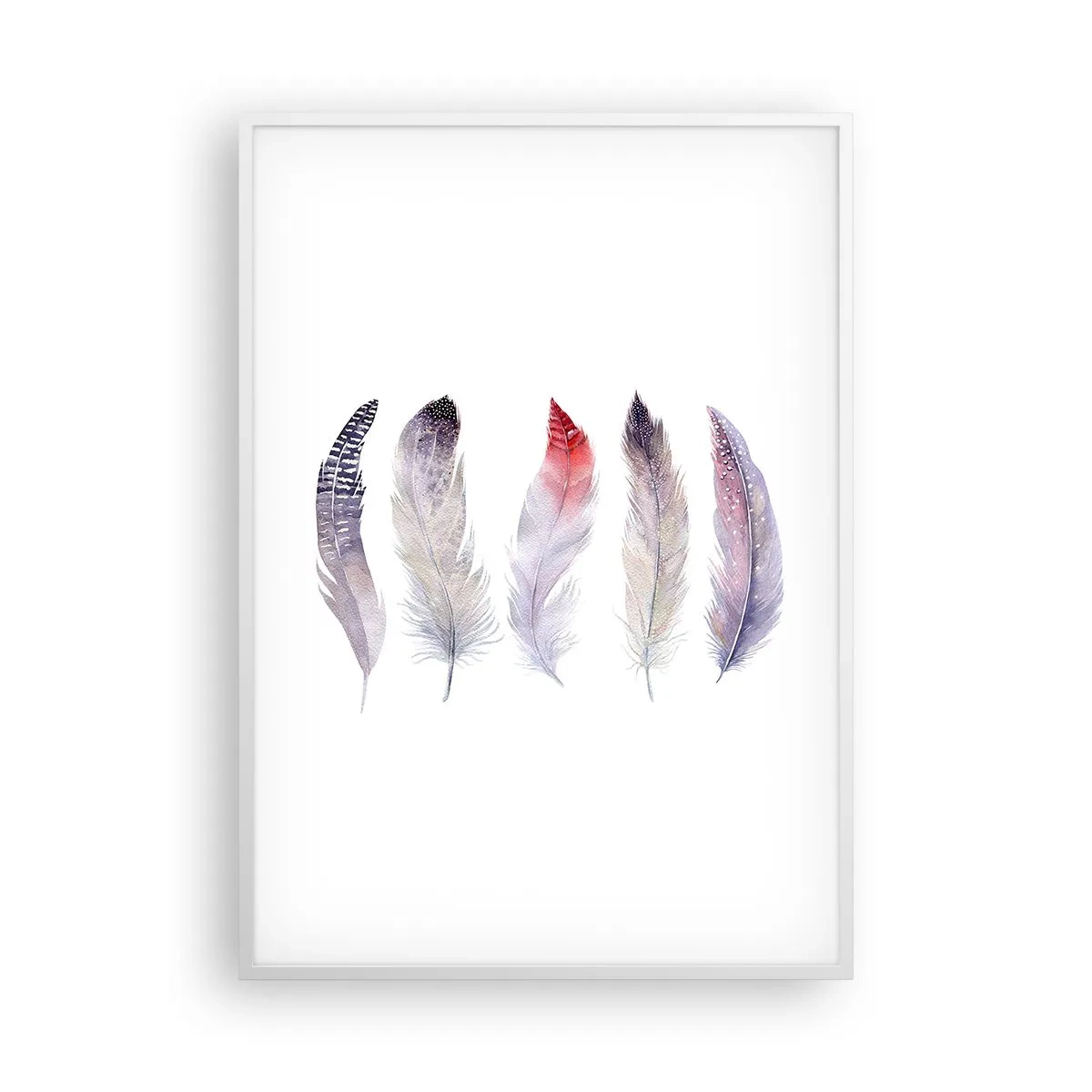 Poster în ramă albă - Delicate ca o ceață multicoloră - 70x100 cm