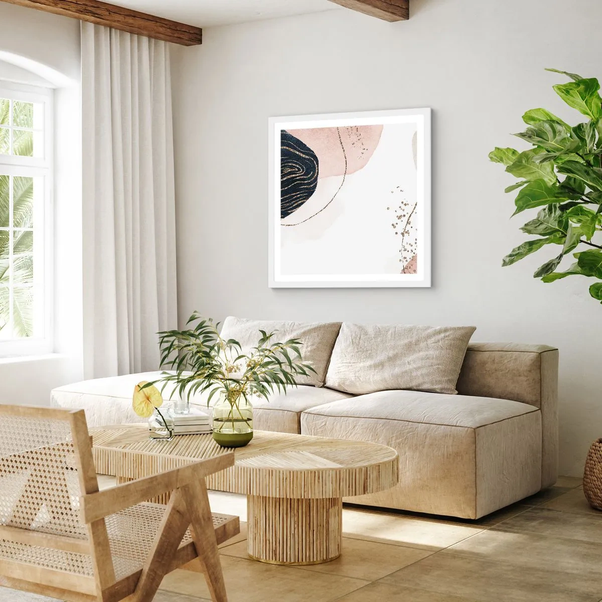 Poster în ramă albă - Totul curge - 30x30 cm