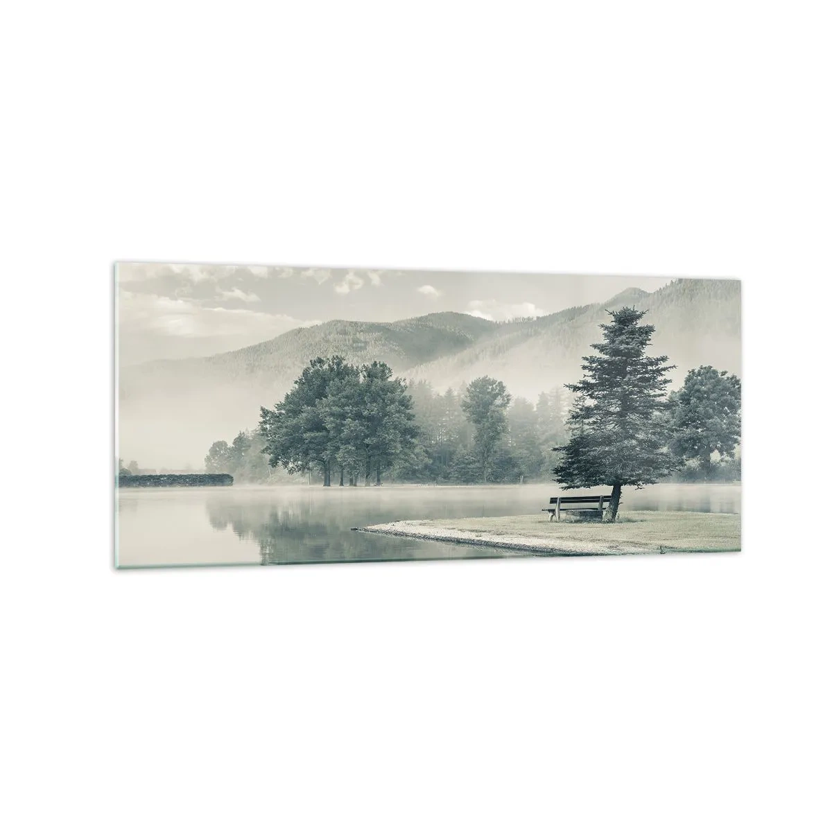 Tablou pe sticlă - Lacul încă doarme - 120x50 cm