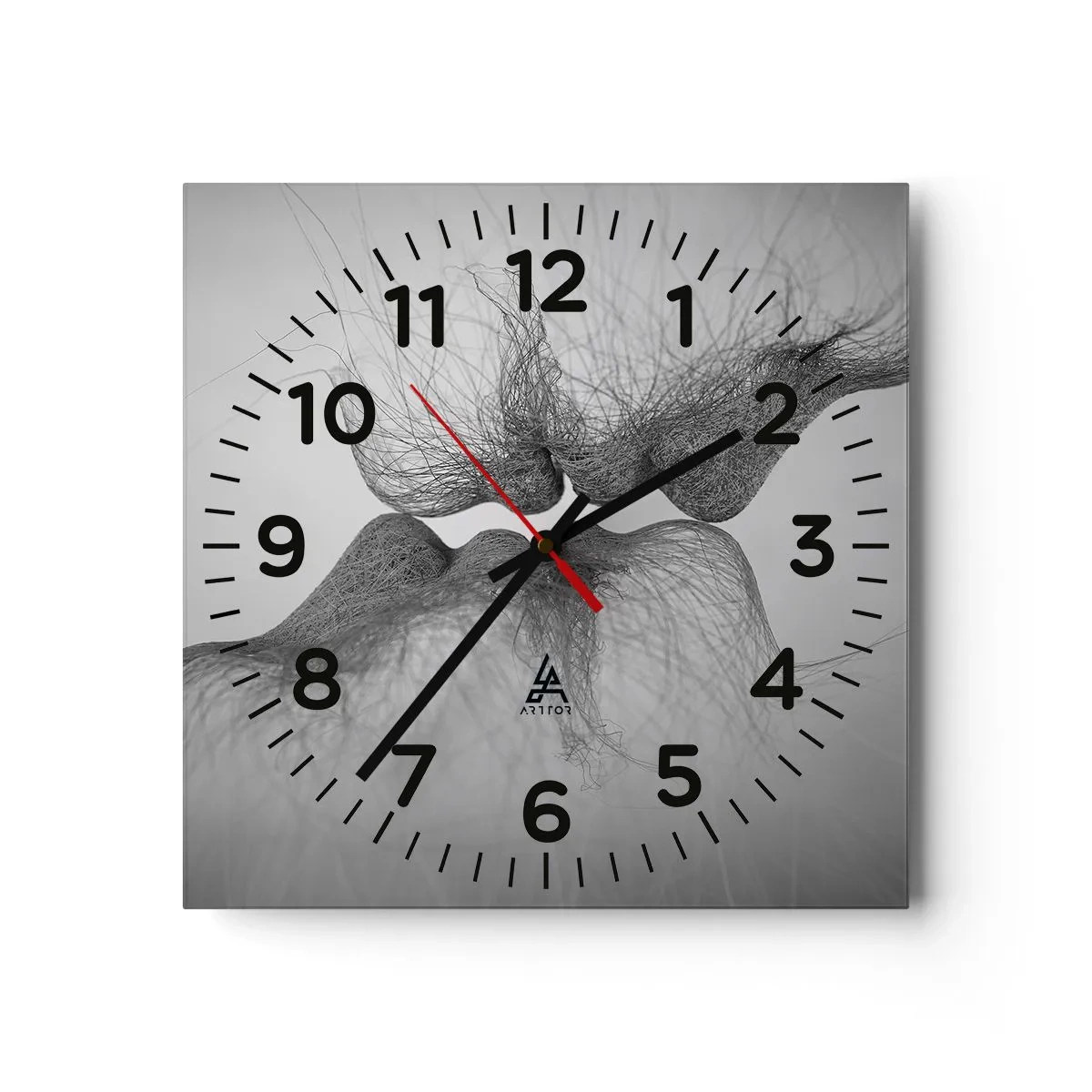 Ceas de perete - Ceas pe sticlă - Sărutul vântului - 30x30 cm