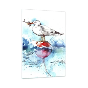 Tablou pe sticlă - Pescuit de succes - 50x70 cm