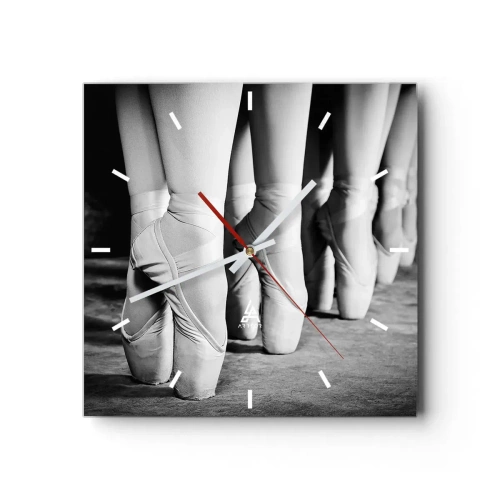 Ceas de perete - Ceas pe sticlă - Împreună, elegant - 30x30 cm