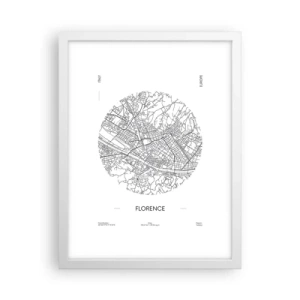 Poster în ramă albă - Anatomia Florenței - 30x40 cm