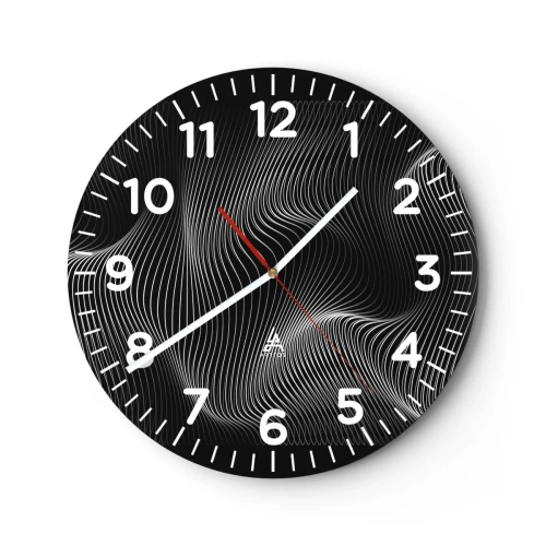 Ceas de perete - Ceas pe sticlă - Dansul luminii în spațiu - 30x30 cm