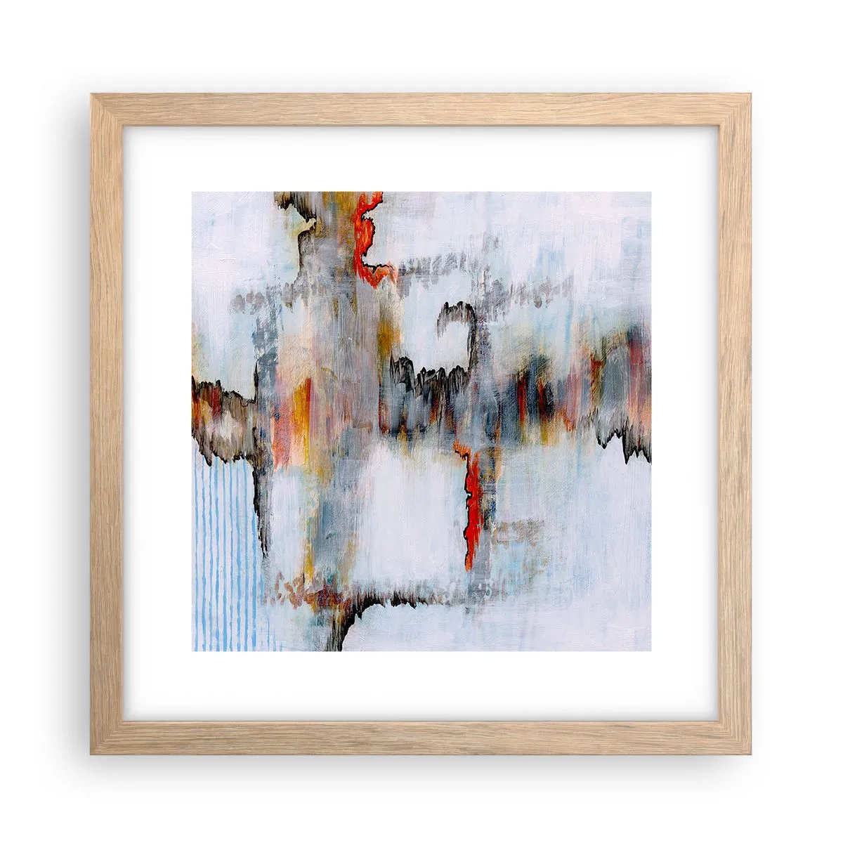 Poster în ramă de stejar deschis - Cu bățul pe apă - 30x30 cm