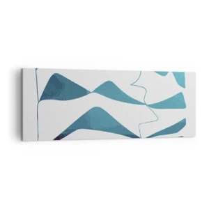 Tablou pe pânză - Abstracție: relație turcoaz - 140x50 cm