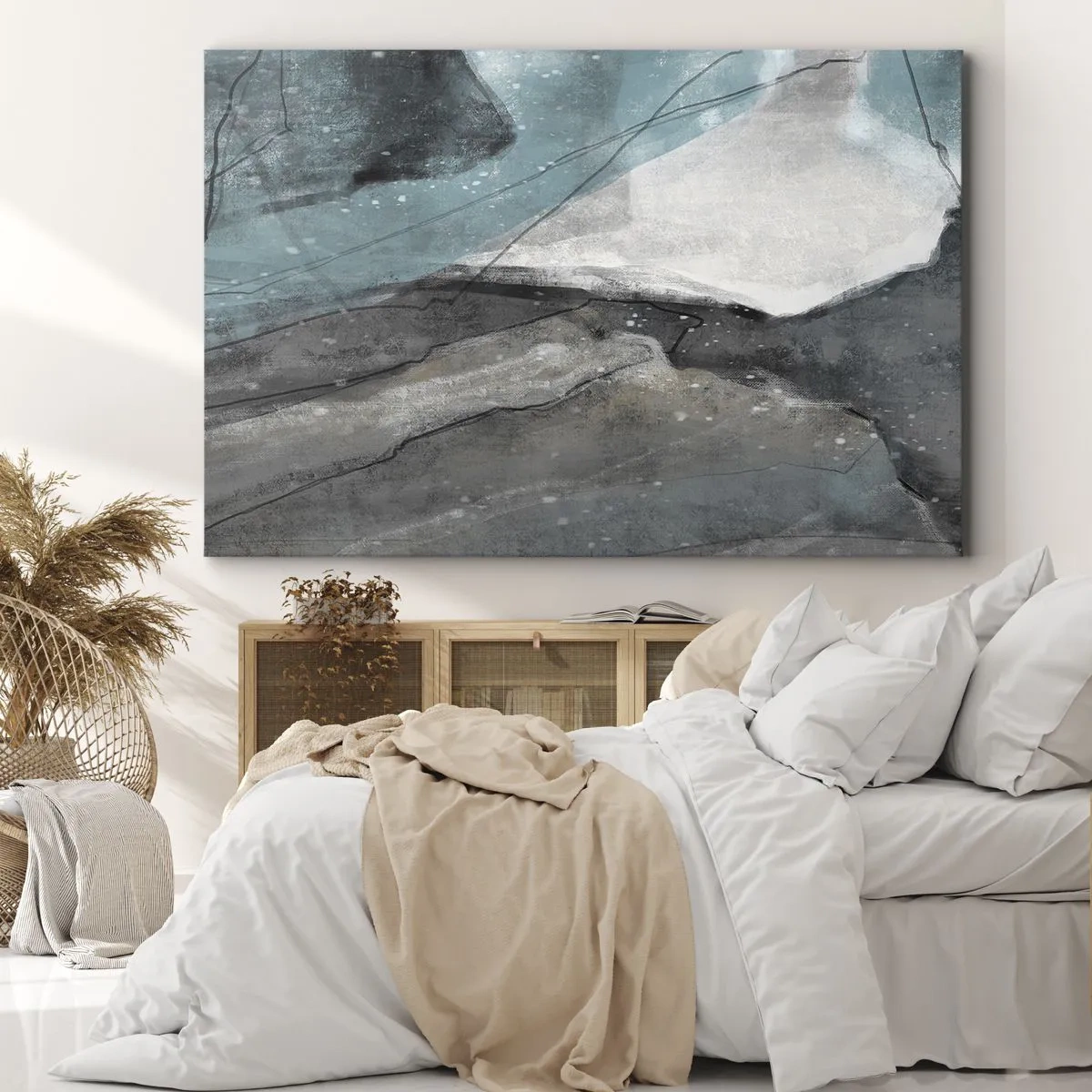 Tablou pe pânză - Abstracție: roci și gheață - 70x50 cm