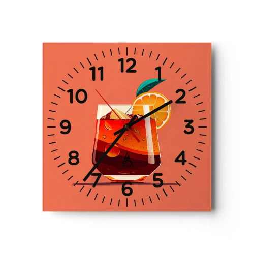 Ceas de perete - Ceas pe sticlă - Răcoare de vară - 40x40 cm