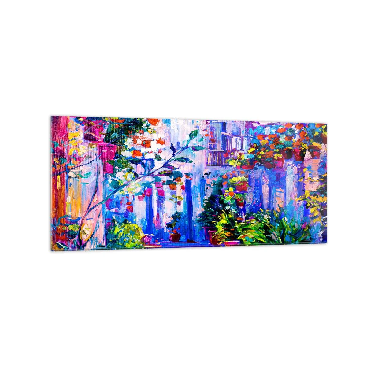 Tablou pe sticlă - Impresie - străduță italiană - 120x50 cm