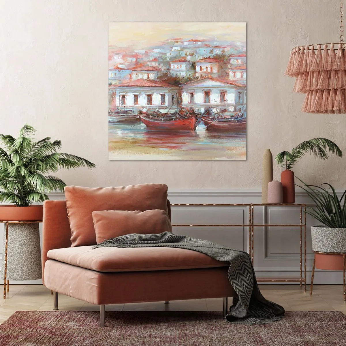 Tablou pe pânză - Orășel fericit - 70x70 cm