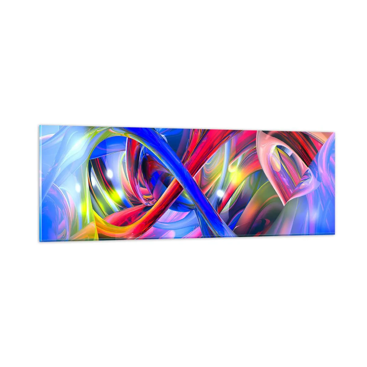 Tablou pe sticlă - Dansul culorilor - 90x30 cm