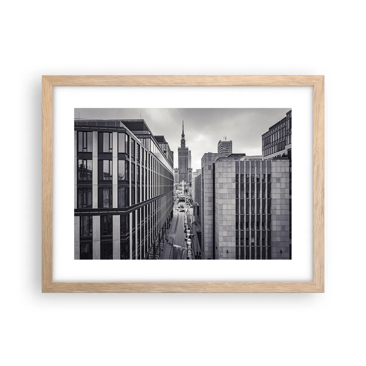 Poster în ramă de stejar deschis - Vale citadină din Varșovia - 40x30 cm