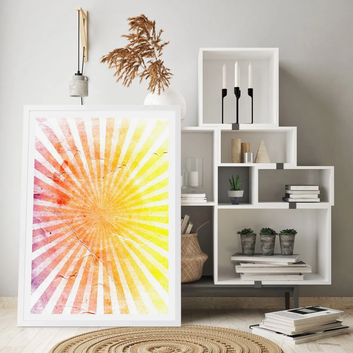 Poster în ramă albă - Răsărituri și apusuri de soare - 61x91 cm