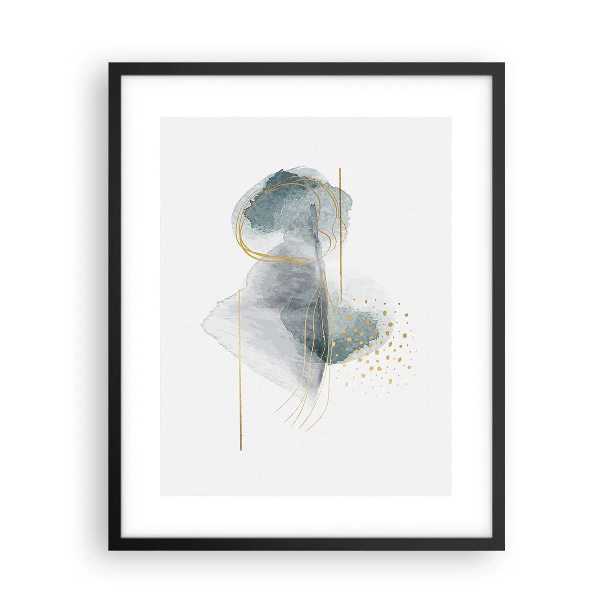 Poster în ramă neagră - Despre relația dintre gri și auriu - 40x50 cm