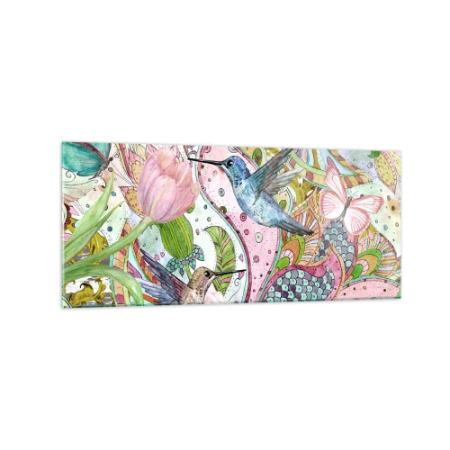 Tablou pe sticlă - Încurcat în viță de vie - 120x50 cm