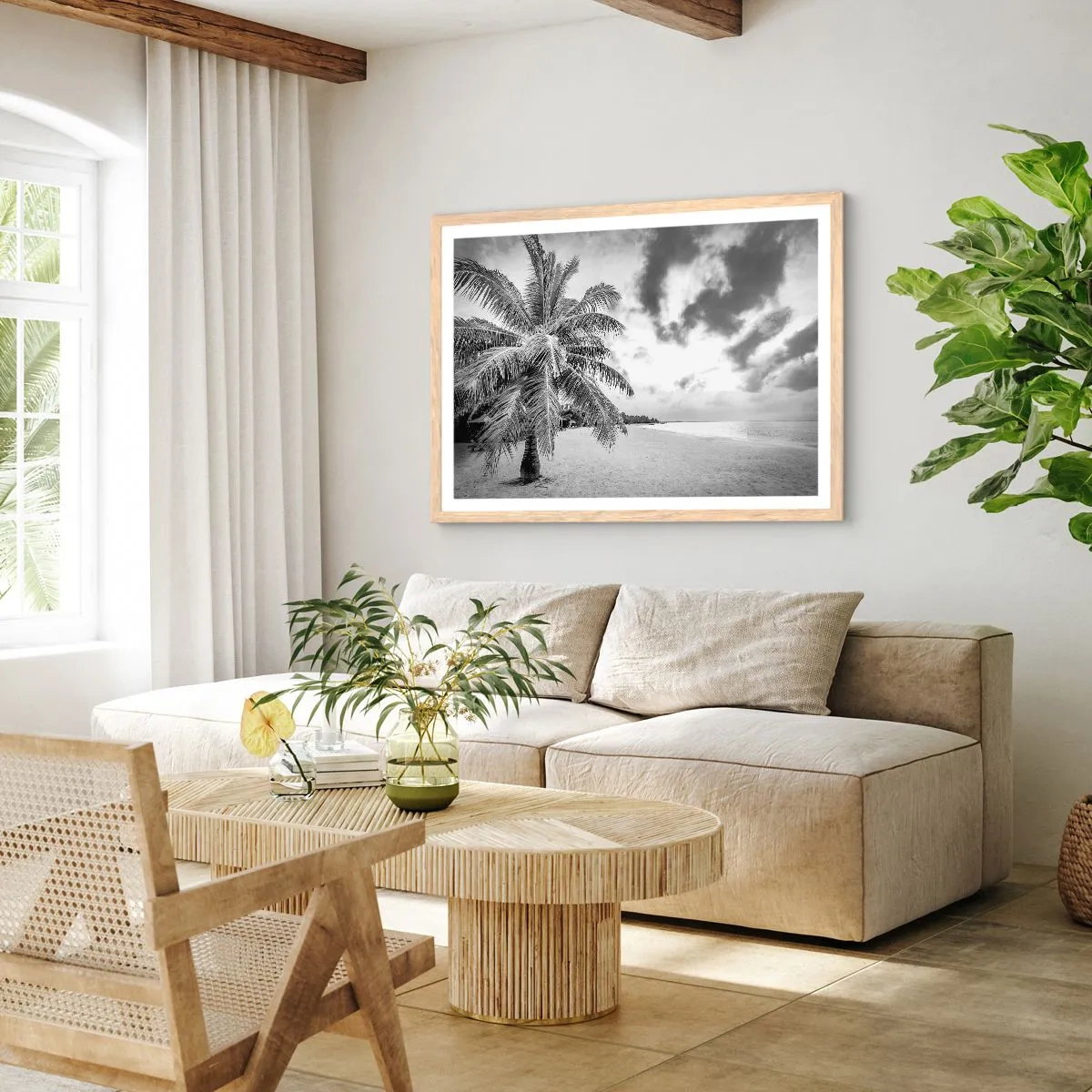 Poster în ramă de stejar deschis - Când tânjești după singurătate... - 50x40 cm