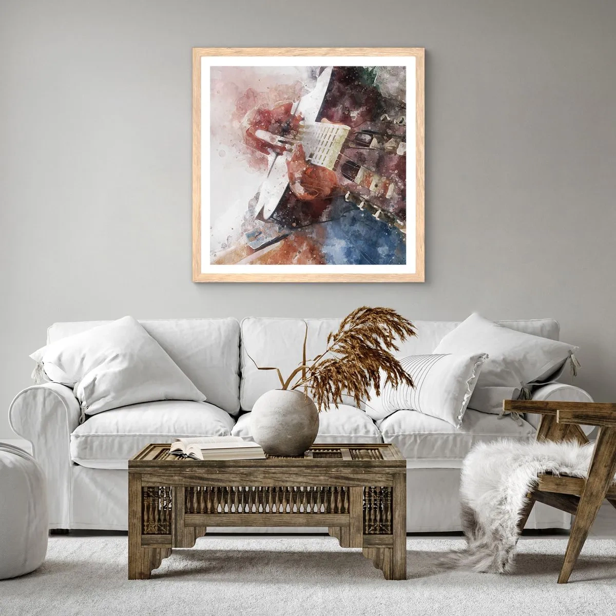 Poster în ramă de stejar deschis - Și ce părere ai? - 50x50 cm