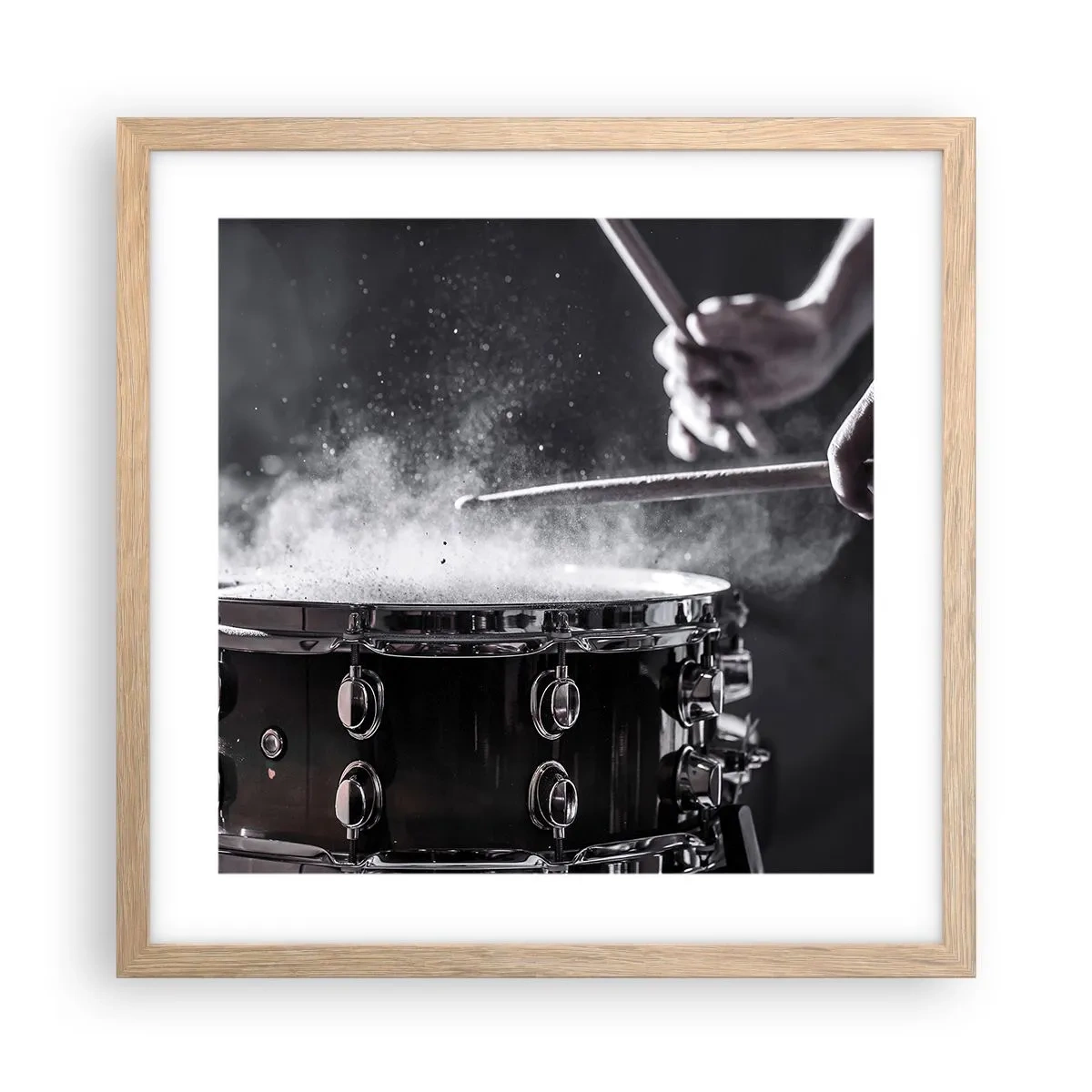 Poster în ramă de stejar deschis - Pulsul muzicii - 40x40 cm