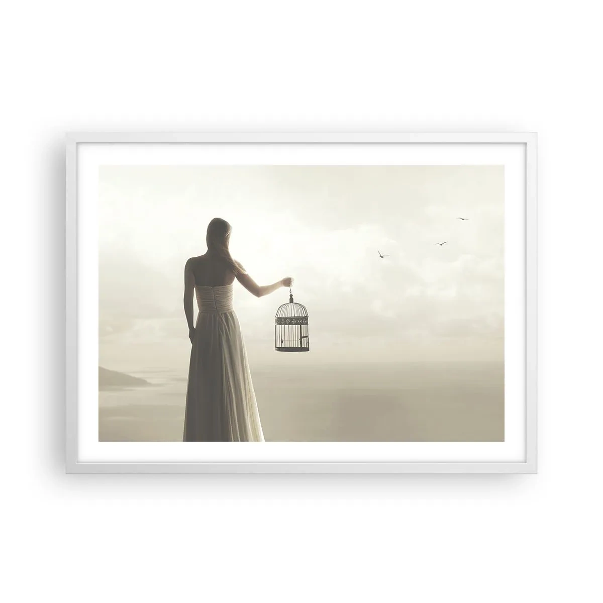 Poster în ramă albă - Fii liberă - 70x50 cm