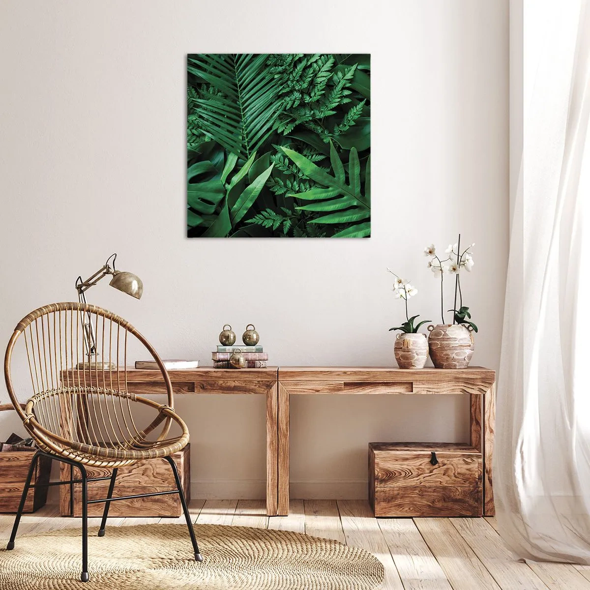 Tablou pe pânză - Înfășurate în verde - 30x30 cm