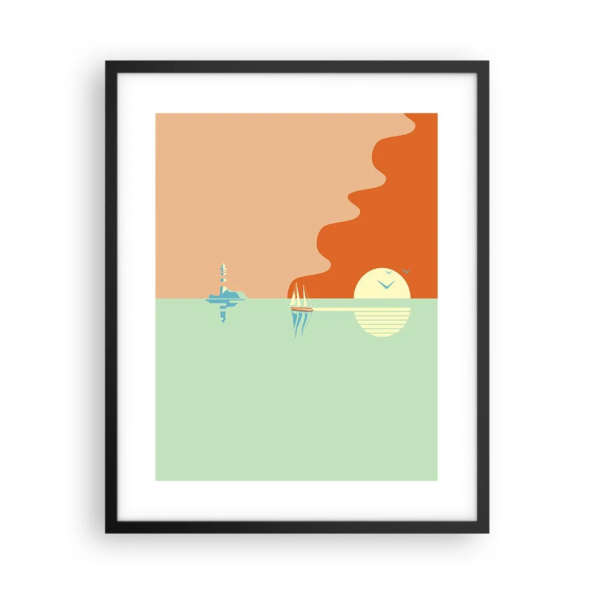 Poster în ramă neagră - Peisaj marin perfect - 40x50 cm