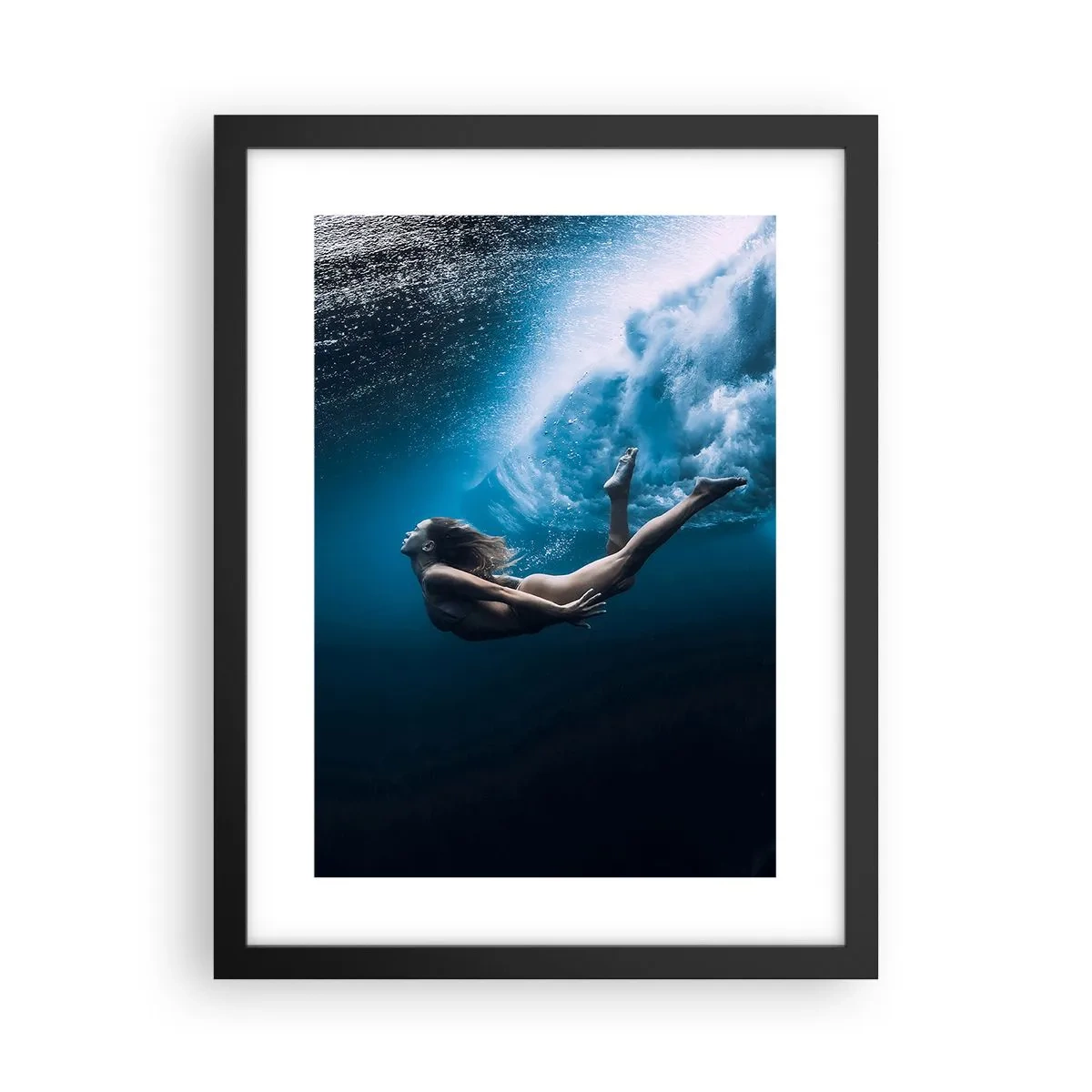 Poster în ramă neagră - Sirena modernă - 30x40 cm