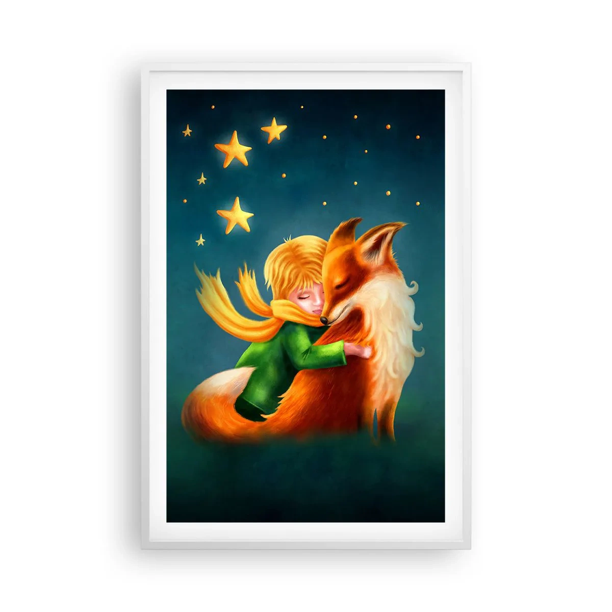 Poster în ramă albă - Micul Prinț - 61x91 cm