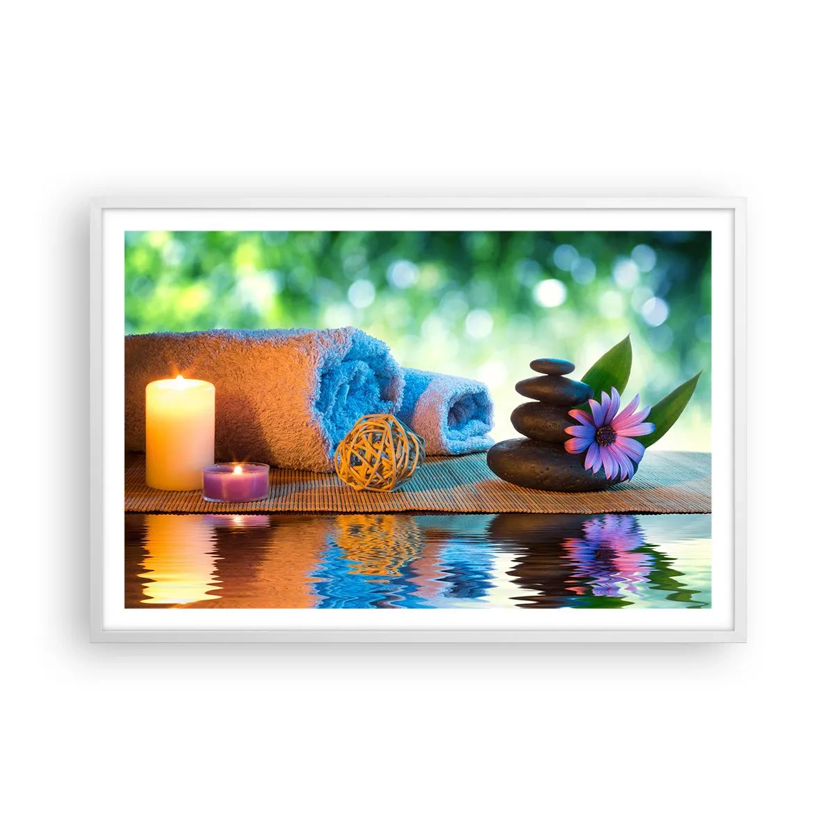 Poster în ramă albă - Timp pentru corp - 91x61 cm