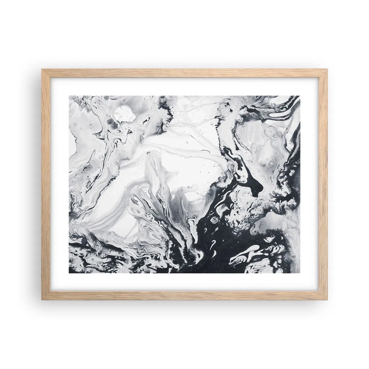 Poster în ramă de stejar deschis - Interiorul Pământului - 50x40 cm