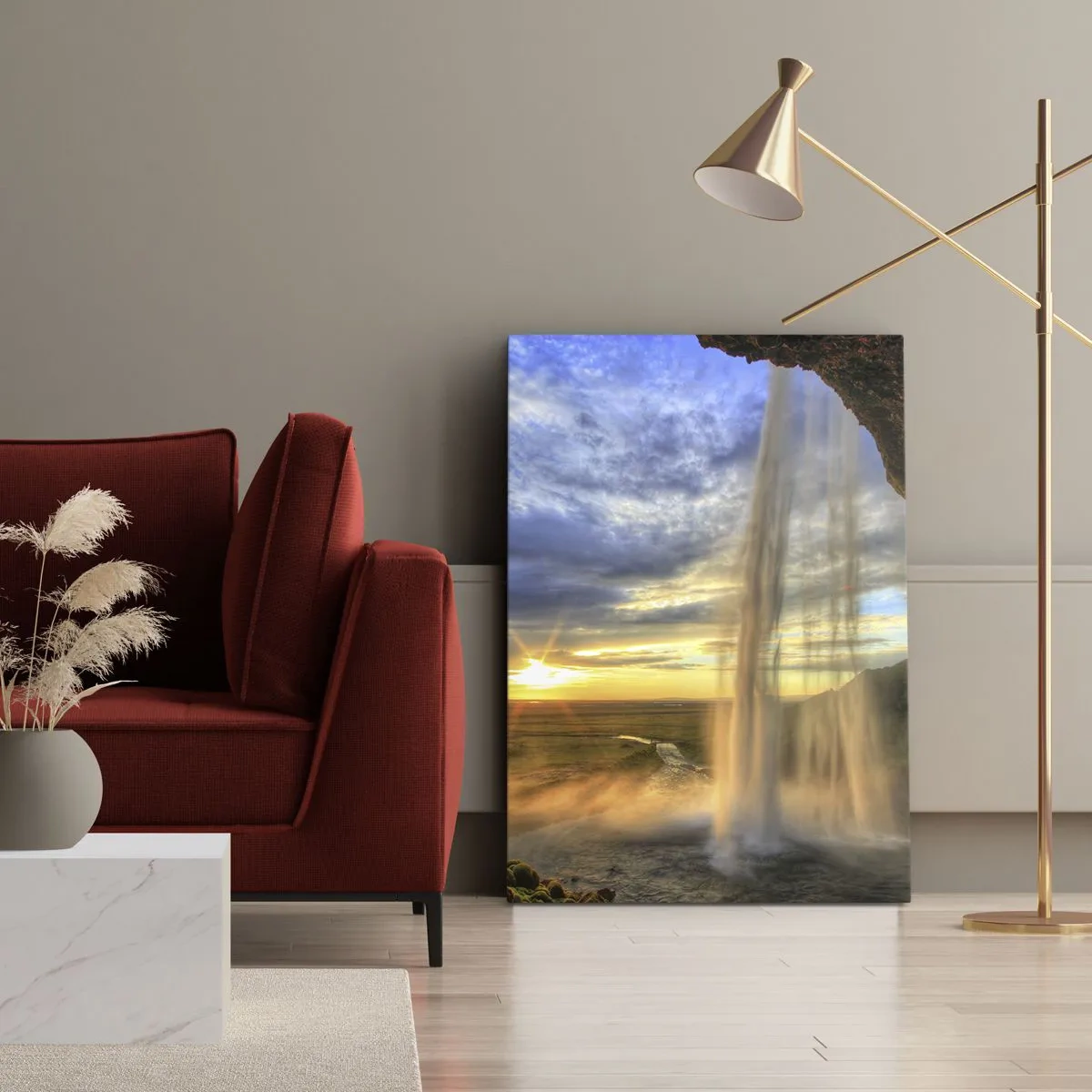 Tablou pe pânză - Lumea din spatele vălului de picături - 50x70 cm