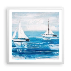 Poster în ramă albă - Cu un prieten alături de tine - 60x60 cm