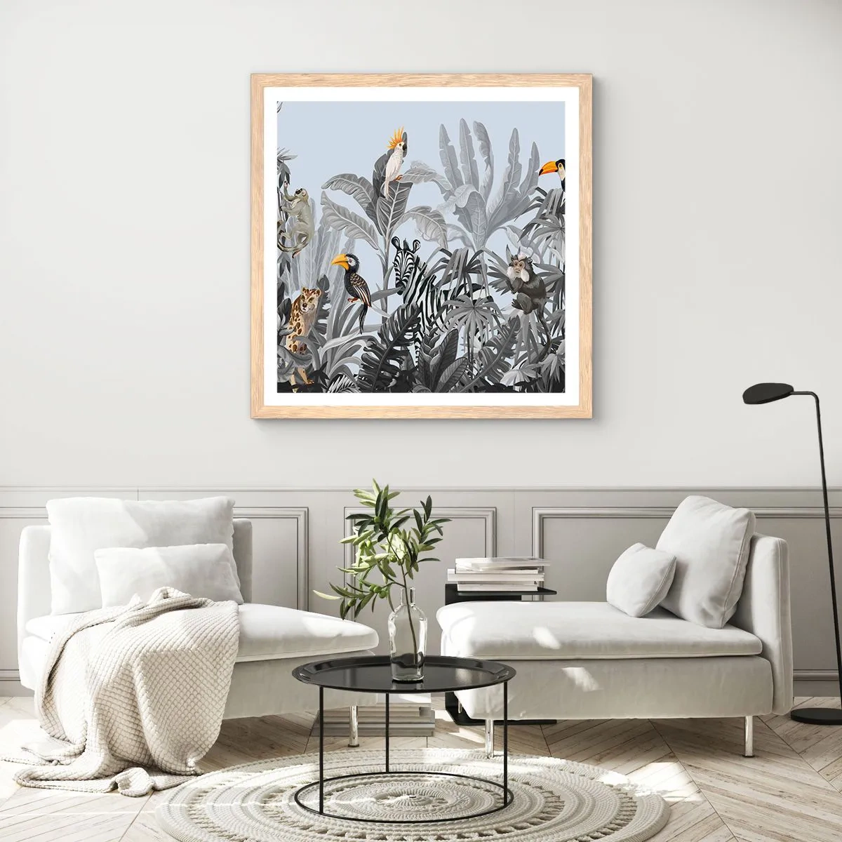 Poster în ramă de stejar deschis - O fabulă africană - 50x50 cm