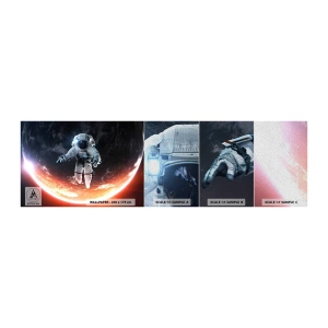 Mostră tapet Premium Sand - Pot să mai stau un pic? - Astronaut, Cosmos, Cosmonaut - 100x30 cm
