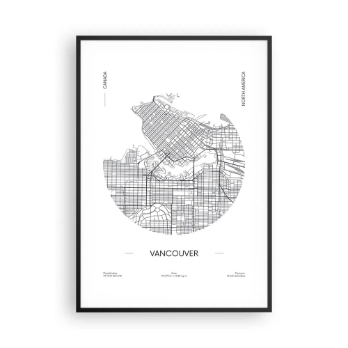 Poster în ramă neagră - Anatomia Vacouverului - 70x100 cm