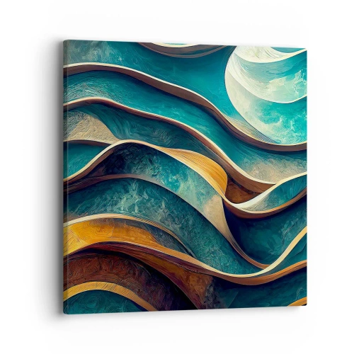 Tablou pe pânză - Meandre de albastru - 40x40 cm