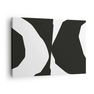 Tablou pe pânză Canvas - Model abstract de contrast în alb și negru - 70x50cm - Pozitiv -negativ - Decorațiune modernă pentru perete pentru living și dormitor ARTTOR