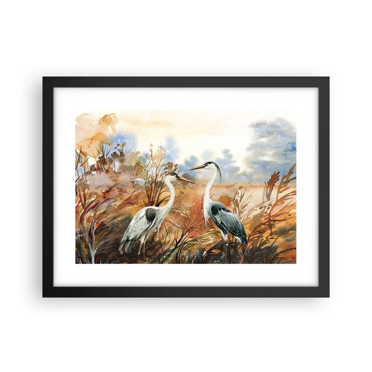 Poster în ramă neagră - Încotro în toamnă? - 40x30 cm