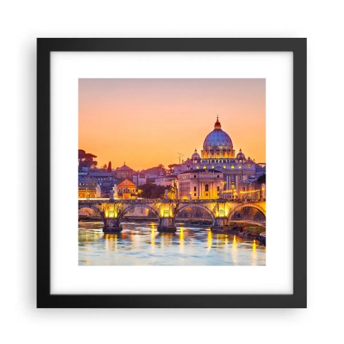 Poster în ramă neagră - Amurg deasupra Orașului Etern - 30x30 cm