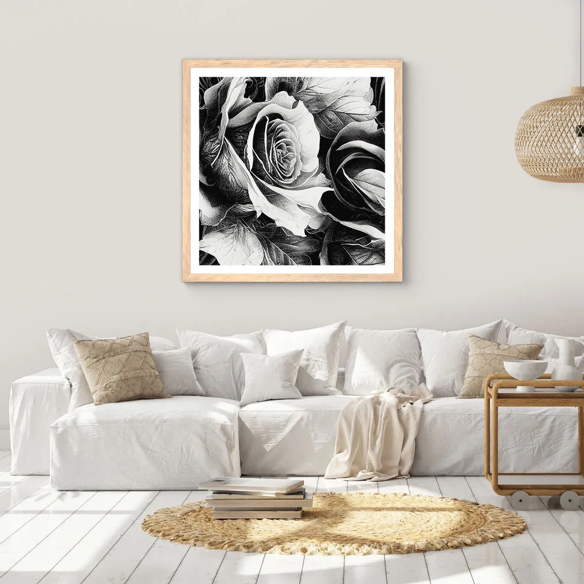 Poster în ramă de stejar deschis - Mereu regina - 40x40 cm
