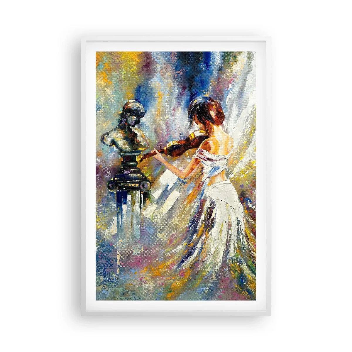 Poster în ramă albă - Revigorați de sentimente - 61x91 cm