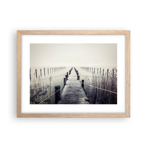 Poster în ramă de stejar deschis - Scufundă-te în pace - 40x30 cm