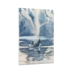 Tablou pe sticlă - Pescarii în paradisul lor - 70x100 cm