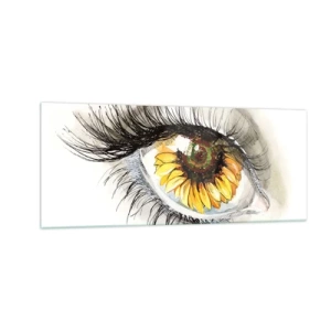 Tablou pe sticlă - O privire la fel de fierbinte ca vara - 100x40 cm